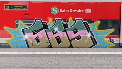 Colorful Stylewriting by 689 and 689ers. This Graffiti is located in Dresden, Germany and was created in 2023. This Graffiti can be described as Stylewriting and Trains.