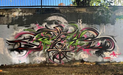 Colorful Stylewriting by CETYS.AGF. This Graffiti is located in Nitra, Slovakia and was created in 2022.