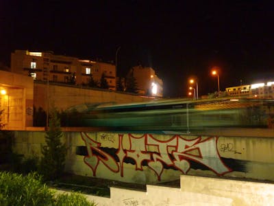 Chrome and Red Stylewriting by Riots. This Graffiti is located in Malta and was created in 2012. This Graffiti can be described as Stylewriting and Street Bombing.
