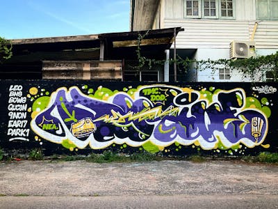 Violet and Light Green Stylewriting by Hootive, TMC and DOD. This Graffiti is located in Thailand and was created in 2022.
