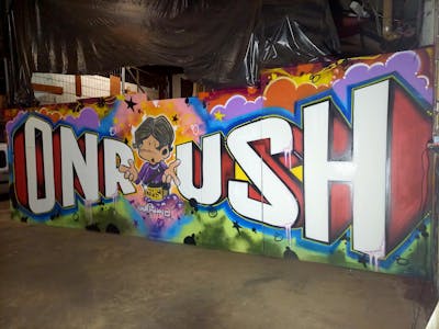 Colorful and White Stylewriting by Onrush73. This Graffiti is located in Den Bosch, Netherlands and was created in 2024. This Graffiti can be described as Stylewriting and Characters.