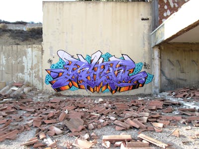 Violet and Colorful Stylewriting by Shuen_STBcew, Classiks and Shue. This Graffiti is located in Lemnos, Greece and was created in 2021. This Graffiti can be described as Stylewriting and Abandoned.