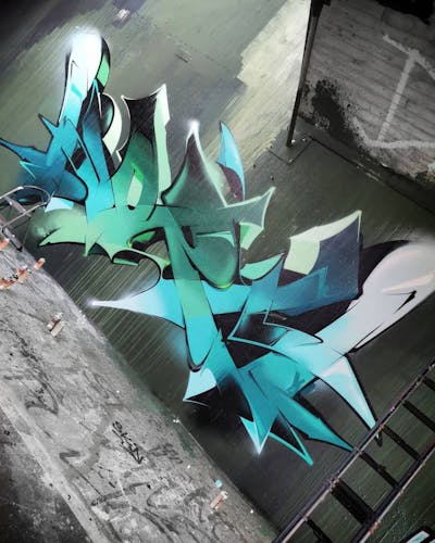 Cyan Stylewriting by Norm. This Graffiti is located in Viersen, Germany and was created in 2020. This Graffiti can be described as Stylewriting.