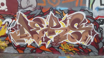 Brown and Colorful Stylewriting by Ders. This Graffiti is located in Moscow, Russian Federation and was created in 2017. This Graffiti can be described as Stylewriting and Wall of Fame.