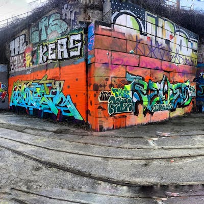 Colorful Stylewriting by REVES ONE and Toner. This Graffiti is located in United Kingdom and was created in 2024. This Graffiti can be described as Stylewriting and Wall of Fame.
