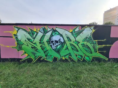 Light Green and Coralle and Colorful Stylewriting by Shibe. This Graffiti is located in United Kingdom and was created in 2023. This Graffiti can be described as Stylewriting and Characters.