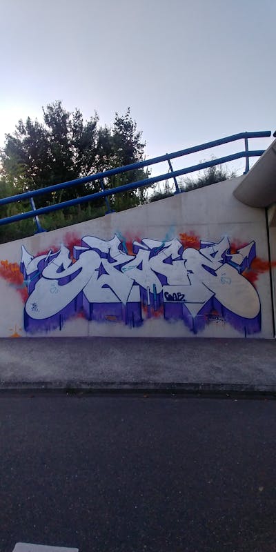 Chrome and Blue Street Bombing by Spocey, TML, cab, WH and IFC. This Graffiti is located in Netherlands and was created in 2021. This Graffiti can be described as Street Bombing and Stylewriting.