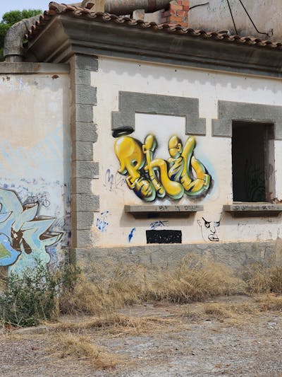 Yellow Stylewriting by fil, mtrclan, urbansoldierz, iscrew and mta. This Graffiti is located in Lleida, Spain and was created in 2020. This Graffiti can be described as Stylewriting and 3D.