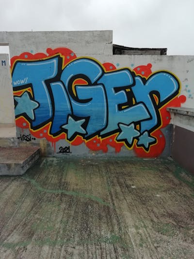 Light Blue and Colorful Stylewriting by Tiger. This Graffiti is located in Vrsi, Croatia and was created in 2021. This Graffiti can be described as Stylewriting and Abandoned.