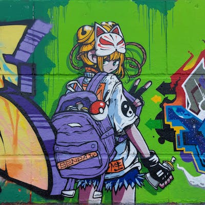 Colorful Characters by Senpaigraffiti. This Graffiti is located in Maastricht, Netherlands and was created in 2022.