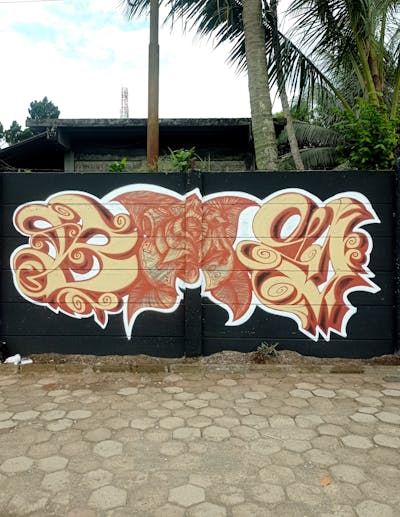 Beige and Brown Stylewriting by Boy12 and 12k.Boy. This Graffiti is located in Bogor, Indonesia and was created in 2022. This Graffiti can be described as Stylewriting and Streetart.