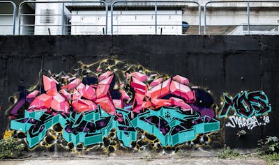 Coralle and Cyan Stylewriting by Nevs. This Graffiti is located in Malaysia and was created in 2018.