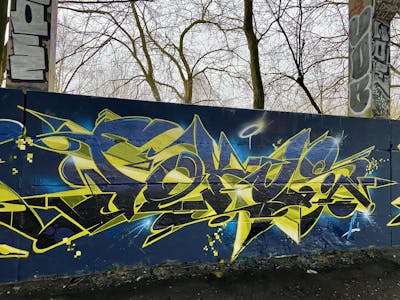 Blue and Light Green Stylewriting by FOKUS.81. This Graffiti is located in Rostock, Germany and was created in 2020.