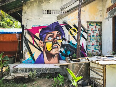 Colorful Characters by nide. This Graffiti is located in Tangerang, Indonesia and was created in 2024. This Graffiti can be described as Characters and Streetart.