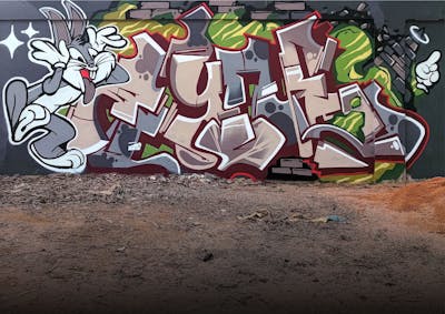 Grey and Brown Stylewriting by VAYNE3, HSK and EVECREW. This Graffiti is located in Batam, Indonesia and was created in 2022. This Graffiti can be described as Stylewriting and Characters.