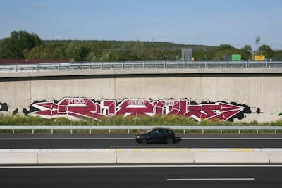 Red and Black and White Stylewriting by bros, rizok, NBSWE and R120K. This Graffiti is located in Leipzig, Germany and was created in 2020. This Graffiti can be described as Stylewriting and Street Bombing.