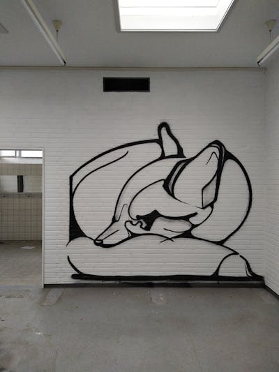 Black and White Streetart by Lints. This Graffiti is located in Denmark and was created in 2022. This Graffiti can be described as Streetart, Abandoned and Handstyles.