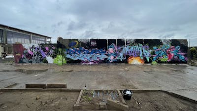 Colorful Stylewriting by Diro, Picks, Makro and Sure78. This Graffiti is located in Greifswald, Germany and was created in 2022. This Graffiti can be described as Stylewriting, Characters and Abandoned.