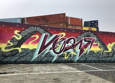 Colorful Stylewriting by Las vegas. This Graffiti is located in Lisboa, Portugal and was created in 2019. This Graffiti can be described as Stylewriting and Wall of Fame.