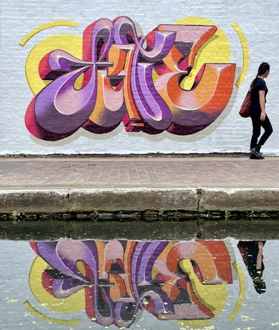 Colorful Stylewriting by Fate.01. This Graffiti is located in London, United Kingdom and was created in 2021. This Graffiti can be described as Stylewriting, 3D and Wall of Fame.