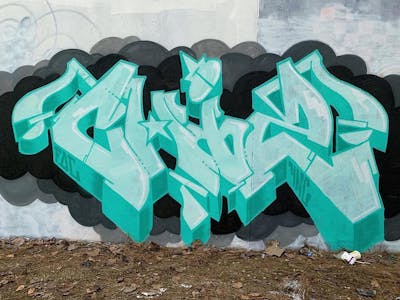 Cyan Stylewriting by Chizo. This Graffiti is located in Atlanta, United States and was created in 2020. This Graffiti can be described as Stylewriting.