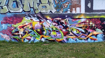 Colorful Stylewriting by Temps1. This Graffiti is located in Lisbon/Portugal, Poland and was created in 2022. This Graffiti can be described as Stylewriting and Wall of Fame.