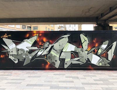Grey and Colorful Stylewriting by Bonzai. This Graffiti is located in United Kingdom and was created in 2021. This Graffiti can be described as Stylewriting.
