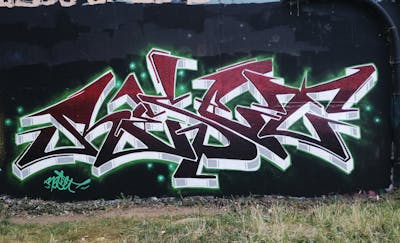 Red and White Stylewriting by Reset. This Graffiti is located in Germany and was created in 2022. This Graffiti can be described as Stylewriting and Wall of Fame.
