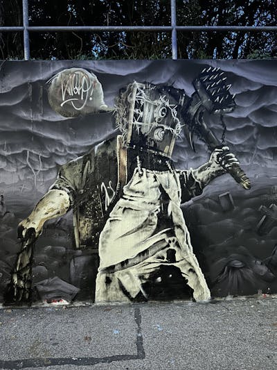 Grey Characters by sweap. This Graffiti is located in Ingolstadt, Germany and was created in 2022. This Graffiti can be described as Characters, Wall of Fame and Streetart.