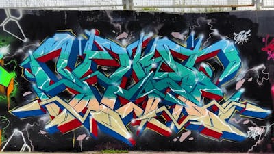 Colorful Stylewriting by Spant. This Graffiti is located in Athens, Greece and was created in 2023.