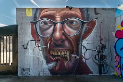 Colorful Characters by Nexgraff. This Graffiti is located in Pinto (Madrid), Spain and was created in 2022. This Graffiti can be described as Characters and Murals.