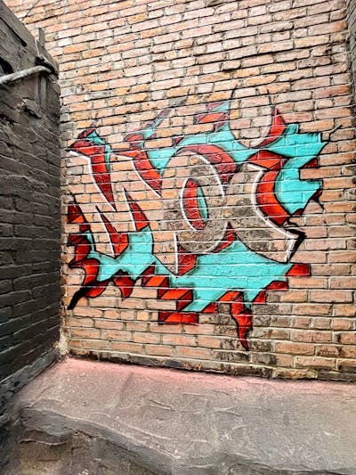 Brown and Red and Cyan Stylewriting by MOI. This Graffiti is located in NEW YORK CITY, United States and was created in 2023. This Graffiti can be described as Stylewriting and 3D.