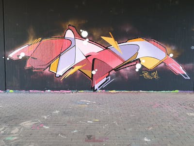 Red and Colorful Stylewriting by Dirt. This Graffiti is located in Leipzig, Germany and was created in 2022. This Graffiti can be described as Stylewriting and Wall of Fame.