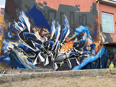 Blue and Colorful Stylewriting by Sowet. This Graffiti is located in Florence, Italy and was created in 2022. This Graffiti can be described as Stylewriting and Characters.