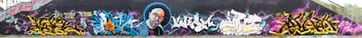Colorful Stylewriting by kram, Marok, K2M, Nuke, jary and Pone Soc. This Graffiti is located in Leipzig, Germany and was created in 2020. This Graffiti can be described as Stylewriting, Characters and Wall of Fame.