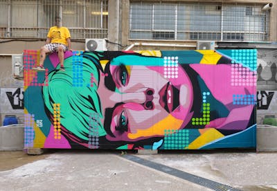 Colorful Stylewriting by bzks. This Graffiti is located in Thessaloniki, Greece and was created in 2023. This Graffiti can be described as Stylewriting, Streetart, Murals and Atmosphere.