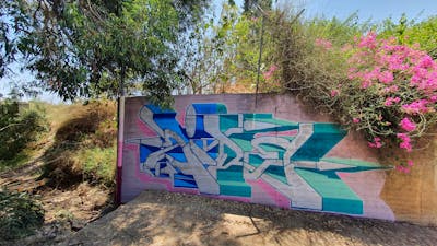 Light Blue and Cyan and Coralle Stylewriting by Zire. This Graffiti is located in Israel and was created in 2023. This Graffiti can be described as Stylewriting and Abandoned.