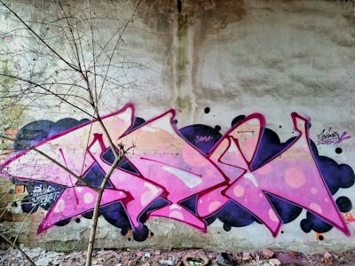 Coralle Stylewriting by SIDOK. This Graffiti is located in Mukachevo, Ukraine and was created in 2021. This Graffiti can be described as Stylewriting and Abandoned.