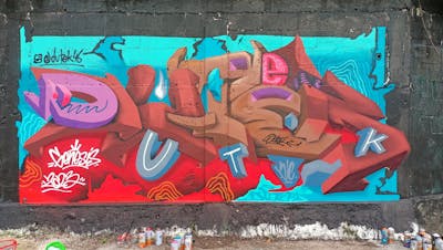 Colorful and Cyan Stylewriting by Dutek pacheco. This Graffiti is located in cozumel quintana roo, Mexico and was created in 2023. This Graffiti can be described as Stylewriting and 3D.