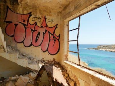 Colorful Stylewriting by Riots. This Graffiti is located in Malta and was created in 2013. This Graffiti can be described as Stylewriting and Handstyles.