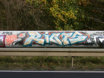 Colorful Stylewriting by Riots. This Graffiti is located in Leipzig, Germany and was created in 2008. This Graffiti can be described as Stylewriting and Street Bombing.