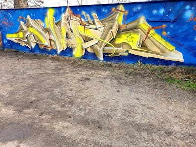 Beige and Blue Stylewriting by angst. This Graffiti is located in Germany and was created in 2023. This Graffiti can be described as Stylewriting and 3D.