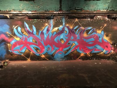 Red and Light Blue Stylewriting by Micro79. This Graffiti is located in London, United Kingdom and was created in 2021. This Graffiti can be described as Stylewriting and Wall of Fame.