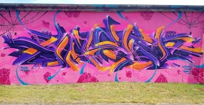 Violet and Orange Stylewriting by angst. This Graffiti is located in Dessau, Germany and was created in 2022. This Graffiti can be described as Stylewriting and 3D.