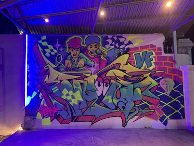 Colorful Stylewriting by Eno_onf. This Graffiti is located in Jambi, Indonesia and was created in 2022. This Graffiti can be described as Stylewriting and Characters.