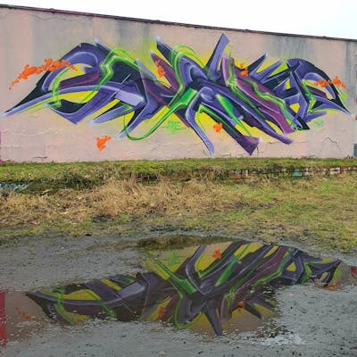 Violet and Colorful Stylewriting by angst and nmi. This Graffiti is located in Germany and was created in 2024. This Graffiti can be described as Stylewriting and 3D.