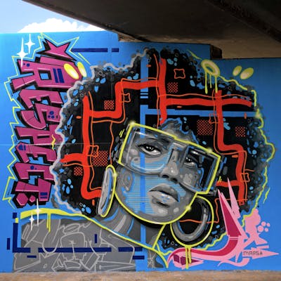 Colorful Stylewriting by Mars. This Graffiti is located in Johannesburg, South Africa and was created in 2021. This Graffiti can be described as Stylewriting, Characters and Wall of Fame.