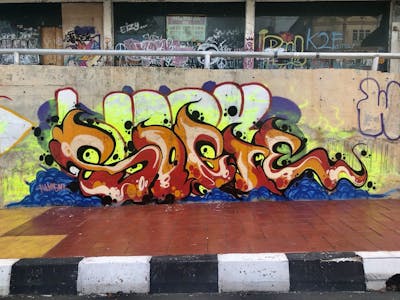 Colorful Stylewriting by Sogie. This Graffiti is located in Batam, Indonesia and was created in 2022.
