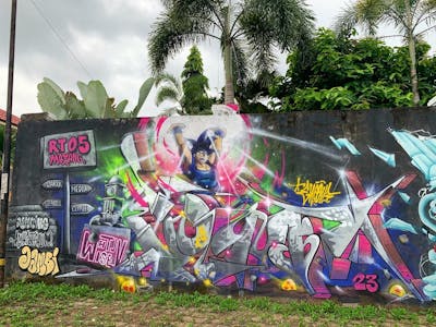 Colorful and Grey Stylewriting by Eno_onf. This Graffiti is located in Jambi, Indonesia and was created in 2023. This Graffiti can be described as Stylewriting and Characters.