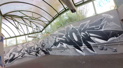 Grey and White Stylewriting by Wok, Kasimir and Riots. This Graffiti is located in Gräfenhainichen, Germany and was created in 2023.
